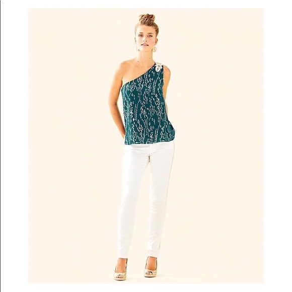 LILLY PULITZER Siene One Shoulder Silk Top - Picture 7 of 9